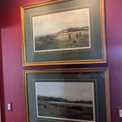 Lot #56 - Two Signed Golfing Lithographs by Douglas Adams