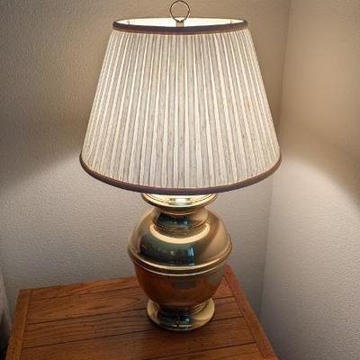 Lot #102 - Brass Table Lamp with Pleated Shade
