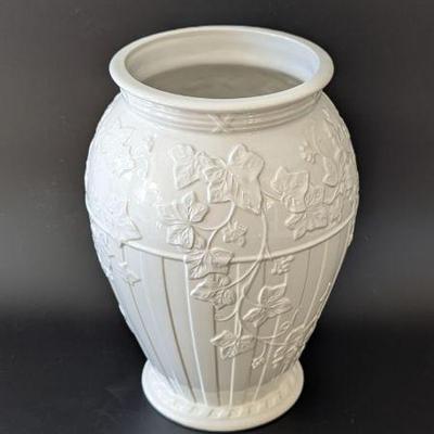 Lot #139 - Elegant Wedgwood Vase - Floral Design, Classic Cream Color, Decorative Home Accent