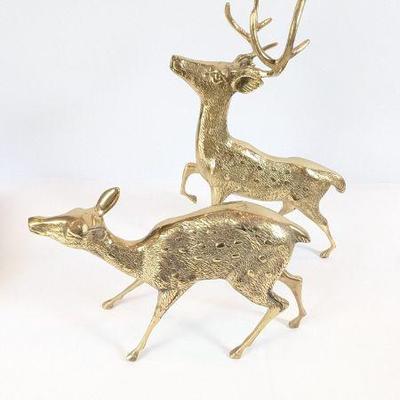 Lot #27 - Brass Deer Figurines Set