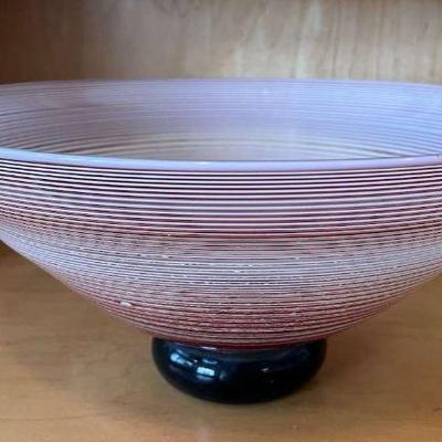 KFT100- Vintage Blown Glass Bowl By Rick Mills 