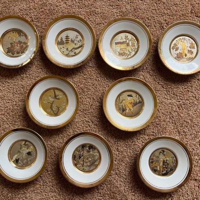 KFT094- Limited Edition Japanese Floral Calender Chokin Plate Collection 