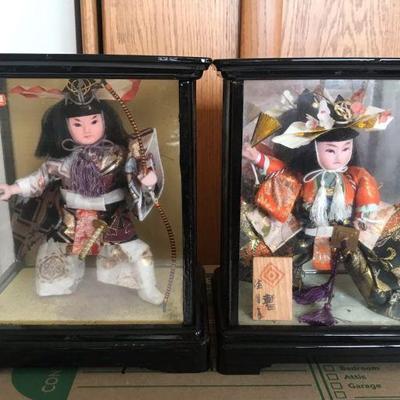 KFT025 - More Vintage Boys Day Japanese Dolls in Glass Cases