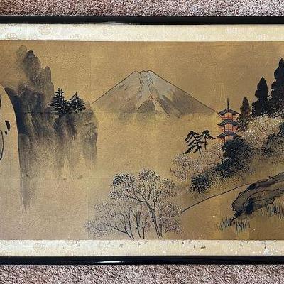 KFT113- Framed Japanese Landscape Water Color Print