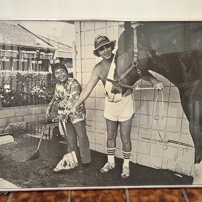 KFT006 Large Framed Photograph Of Two Men & A Horse