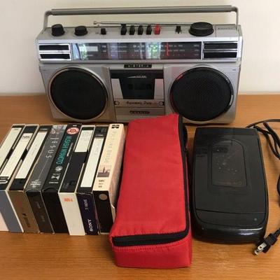 KFT155 - Sony Cassette/Radio & VHS Rewinder Plus Tapes