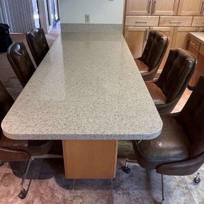 KFT042- (6) Vintage Genuine Douglas Original Furniture Leather Chairs