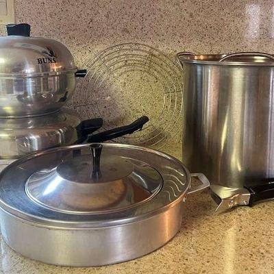 KFT072- Assorted Steam Pots & Large Stock Pot 