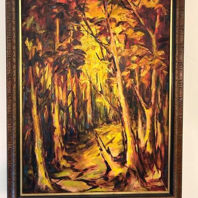 ‘Cathedral Glen’ • Oil on Canvas • Abstract • by E. Johnston • 34” x 24” (image size) • $260