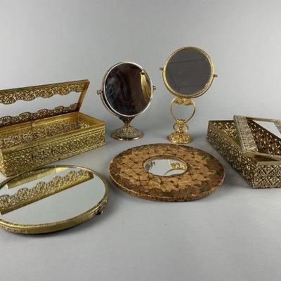 Lot 105 | Vtg Vanity Mirrors, Tissue Box Covers & More!
