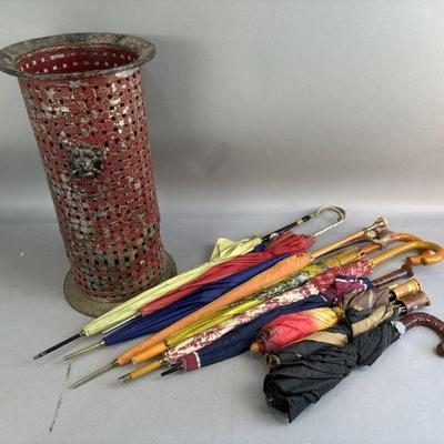 Lot 168 | Vintage Umbrellas & Stand

