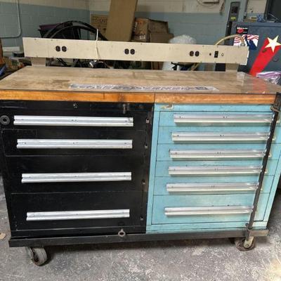 Lot 422 | Hand Made Tool Box Table With Electric Outlets
