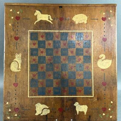 Lot 226 | Vintage 1984 Hand Painted Chess Board Signed
