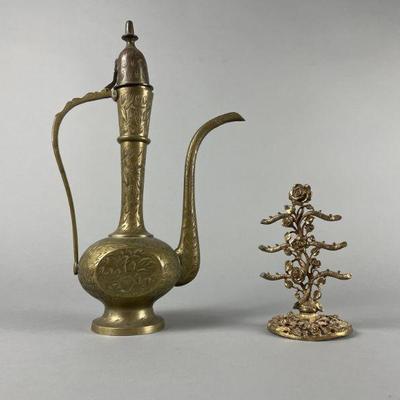 Lot 50 | Vtg Indian Brass Coffee Pot & More!
