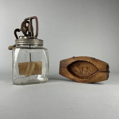 Lot 135 | Antique Unmarked Butter Churn & Mold
