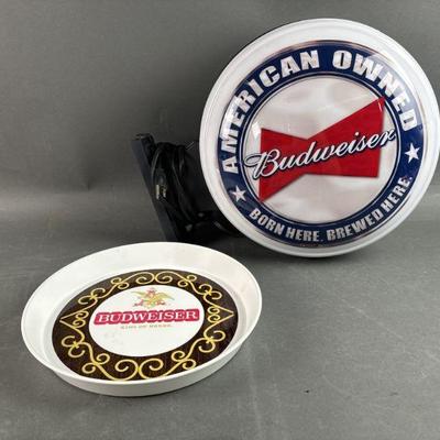 Lot 71 | Budweiser Light-up Sign & Tray
