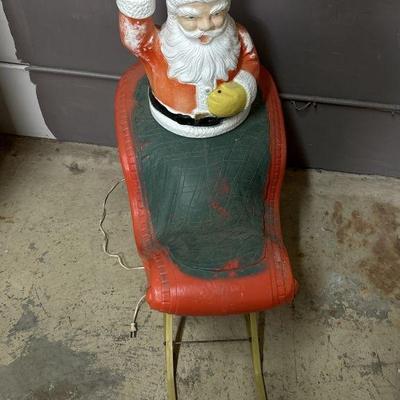 Lot 239 | Vintage Santa Sled Blow Mold

