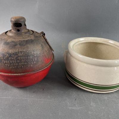 Lot 100 | Vtg Toledo Torch Smudge Pot and McCoy Pot
