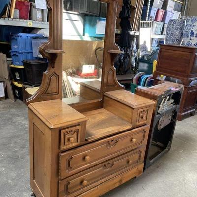 Lot 448 | Vintage Wood Dresser With Mirror
