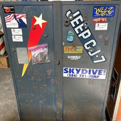 Lot 423 | XL Metal Cabinet, Magnets, Books & More
