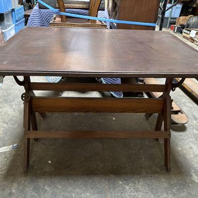 Lot 244 | Vtg Wood Drafting Table
