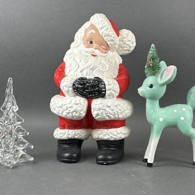 Lot 193 | Vtg Christmas Decor: Glass Tree Decor & More
