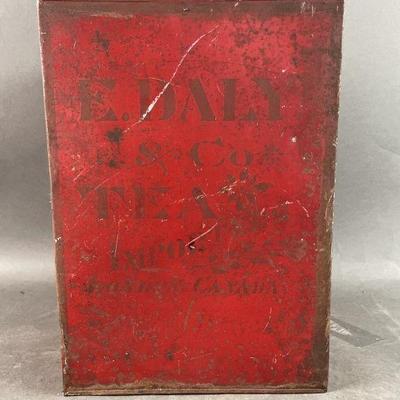 Lot 157 | Vtg E. Daly & Co Tin Store Tea Bin

