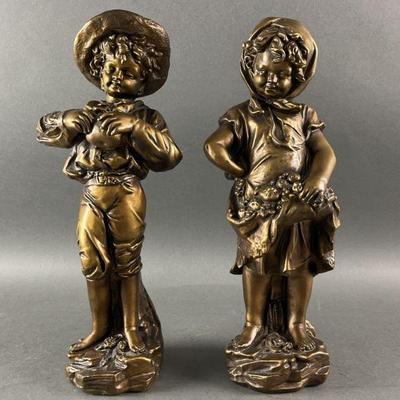 Lot 459 | Vintage Harvest Picking Boy and Girl
