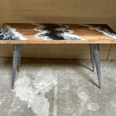 Lot 243 | MCM Resin Industrial Design Accent Table

