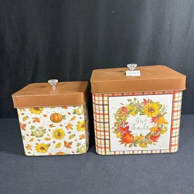 Set of 2 Metal tin boxes