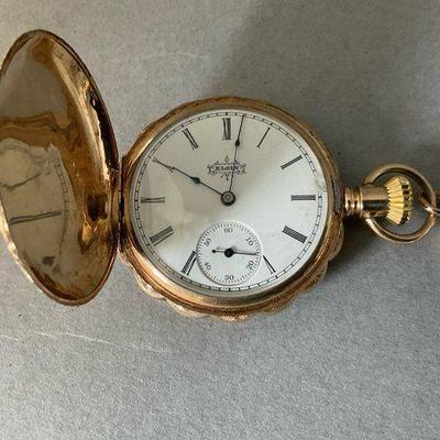 Elgin Pocket Watch with 14K Gold Case