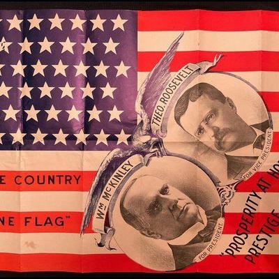 Original Campaign Poster McKinley and Roosvelt