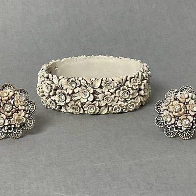 Vintage Celluloid Brackelet and Earring
