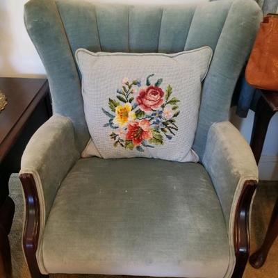 Wing chair & pillow (2 available) 