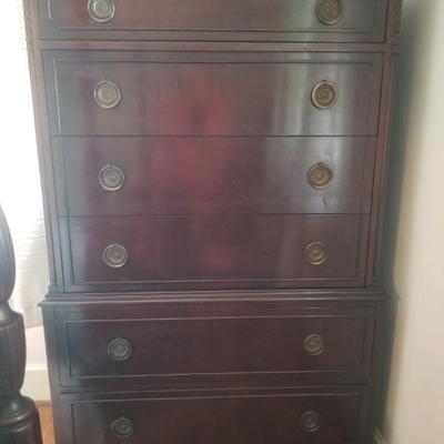 Mahogany chest on chest