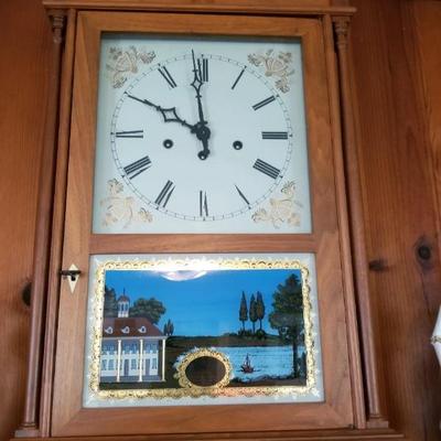 Pillar & scroll mantle clock