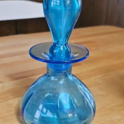 Blue glass with stopper