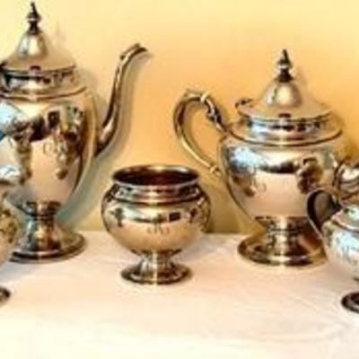 Vintage Five Piece Gorham Sterling Silver Tea Service 