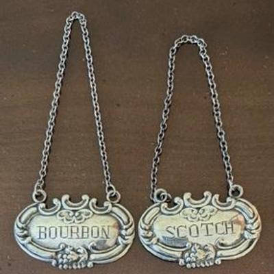 Sterling Silver Liquor Tags 