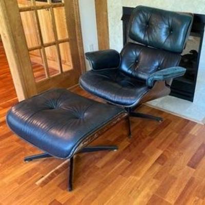 Eames Style Lounge Chair and Ottoman 