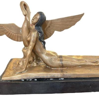Leda & The Swan Brass Sculpture