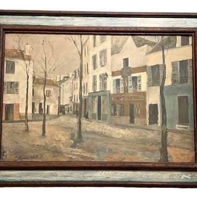 MAURICE UTRILLO "Place du Tertre" Reproduction Print on Board