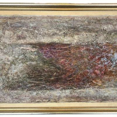 JULIAN BINFORD Abstract Oil on Board, "First Frost"