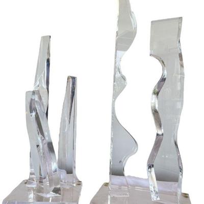 Two Post Modern Lucite Sculptures