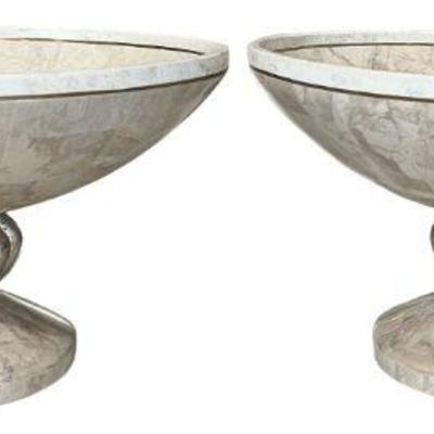 Post Modern Alabaster Centerpieces, Pair