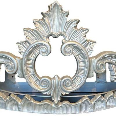 Vintage French Carved Metal Crown Valance