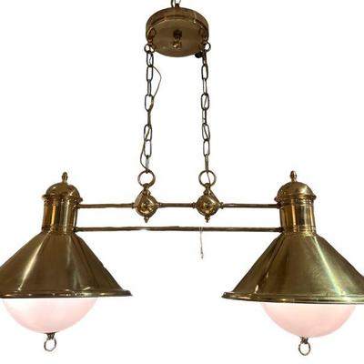 Brass 19th C Style Billiards Pendant Lamp