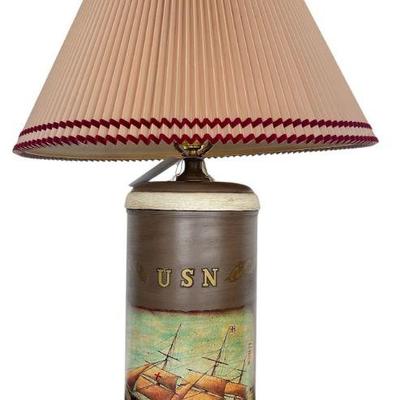 Americana Red Cross Sailing Ship Lamp
