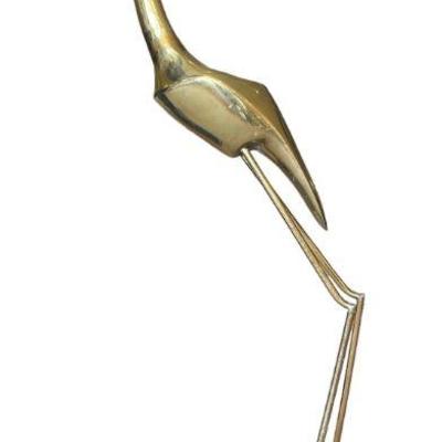 Post Modern Brass Crane on Marble Base