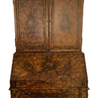 Rose Motif Marquetry Secretary